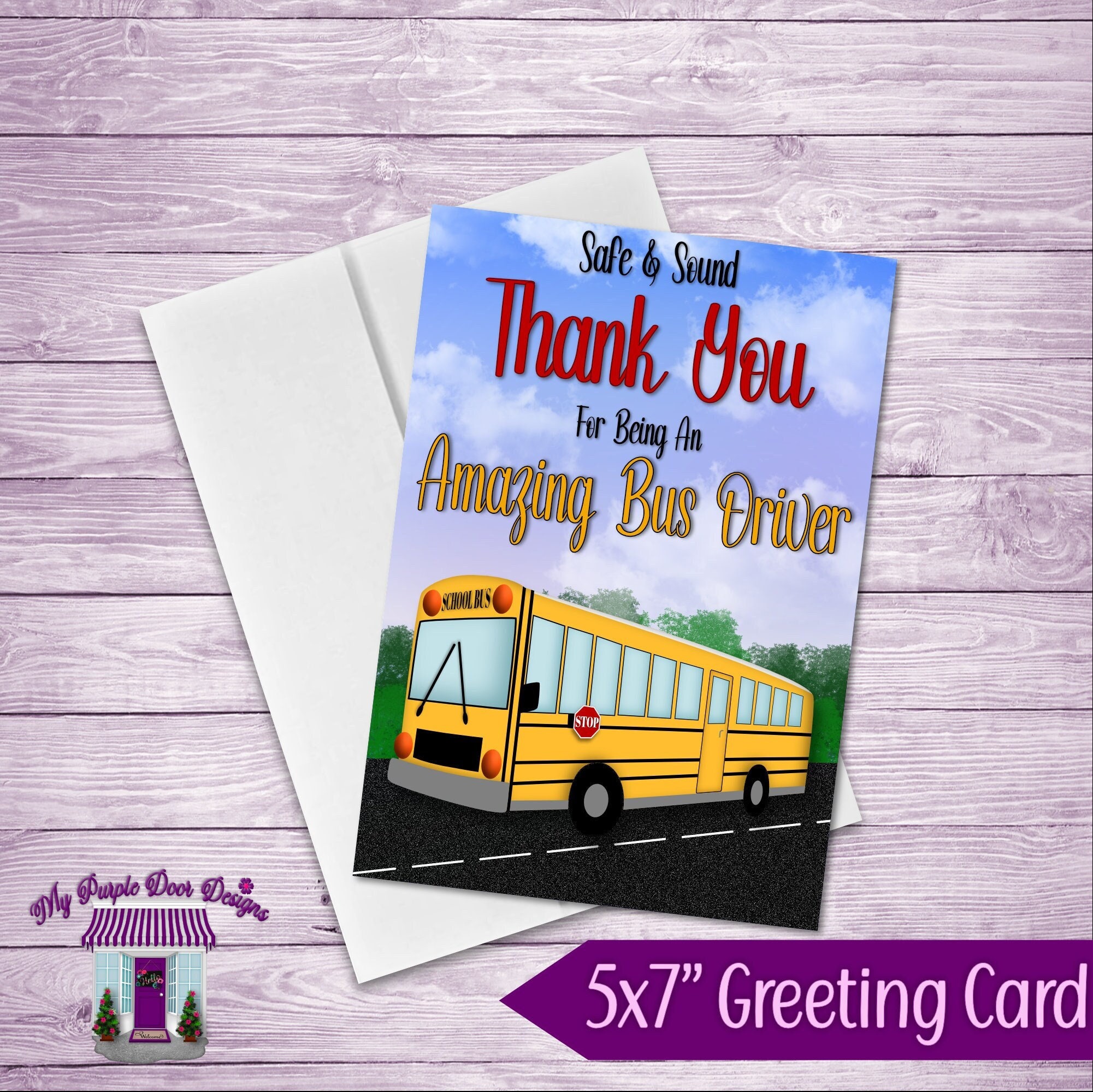 My Purple Door Designs - Thank You Bus Driver Card